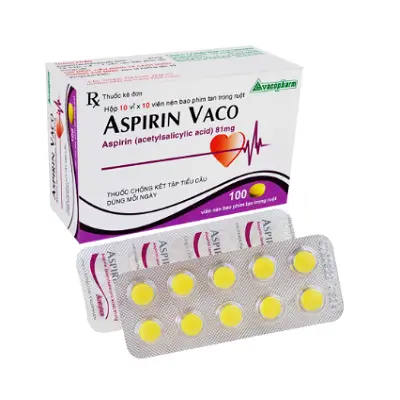 Thuốc tim mạch ASPIRIN VACO (Hộp 10 vỉ x 10 viên)